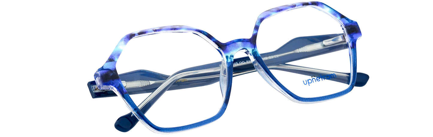 UP7049-C3-Handmade Mix Material-Transparent Blue