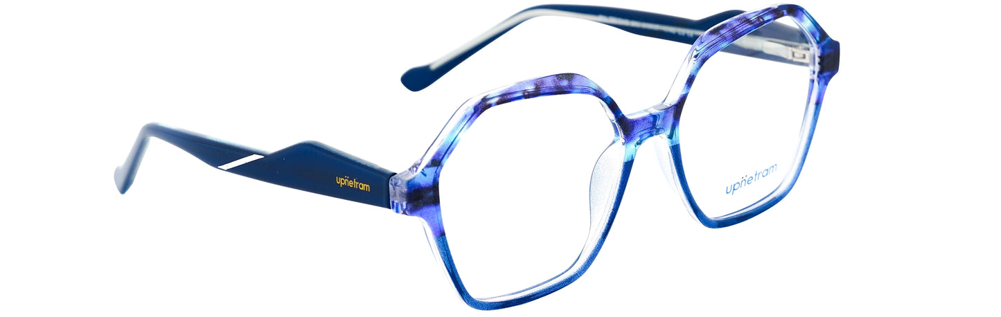 UP7049-C3-Handmade Mix Material-Transparent Blue