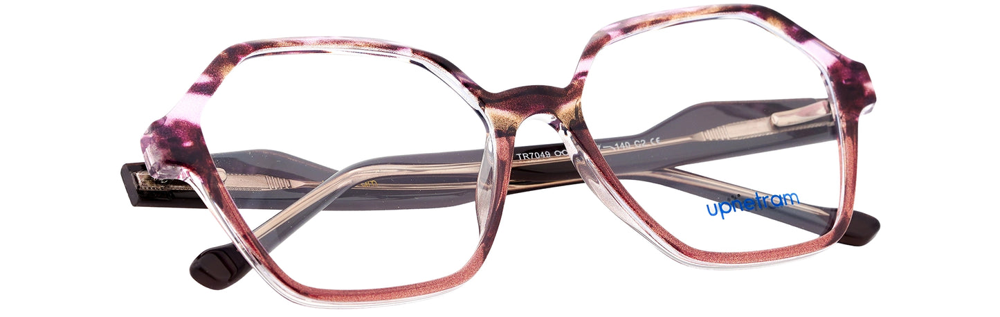 UP7049-C2-Handmade Mix Material-Transparent Purple Brown