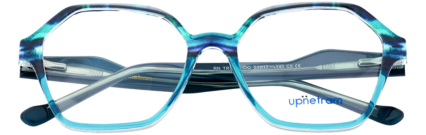 UP7049-C5-Handmade Mix Material-Transparent Teal