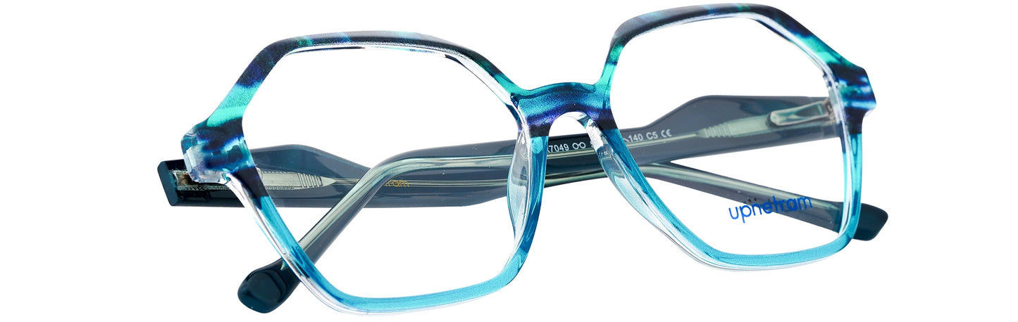 UP7049-C5-Handmade Mix Material-Transparent Teal