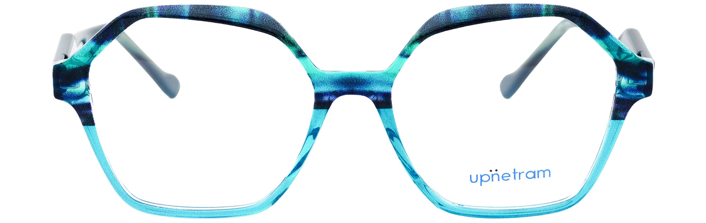 UP7049-C5-Handmade Mix Material-Transparent Teal