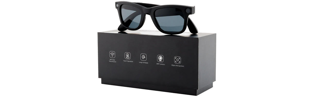 UPE03-Handmade Bio Acetate-Matte Black-Smart Video Glasses