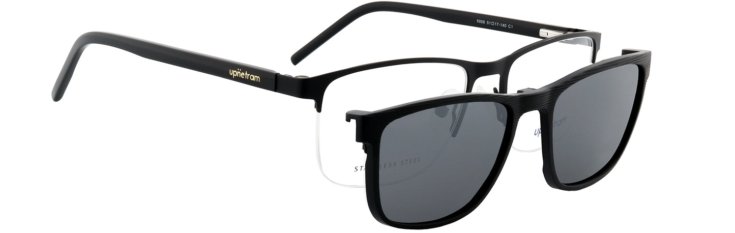 UP6866-C1-Metal Alloy Clipon-Midnight Black