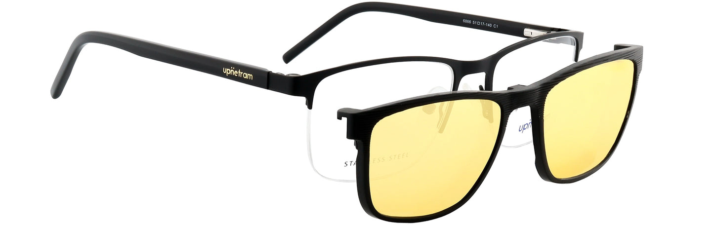 UP6866-C1-Metal Alloy Clipon-Midnight Black