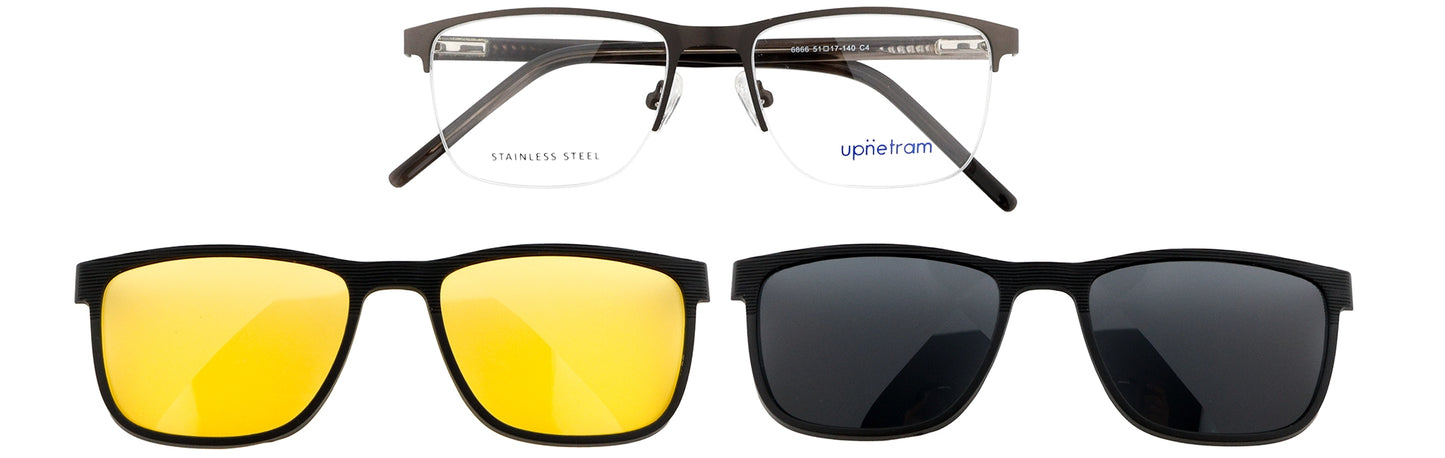 UP6866-C4-Metal Alloy Clipon-Havana Brown