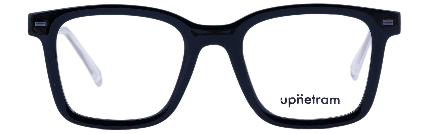 UP9650509-C1-Handmade Mix Material-Midnight Black