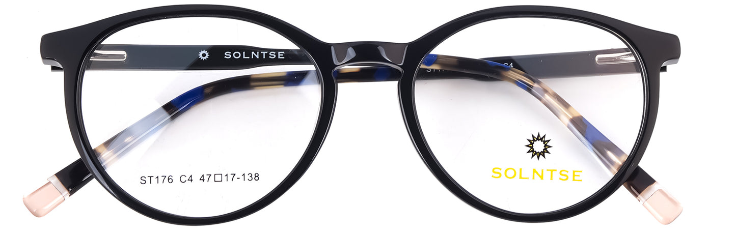 ST176-C4-Handmade Bio Acetate-Midnight Black