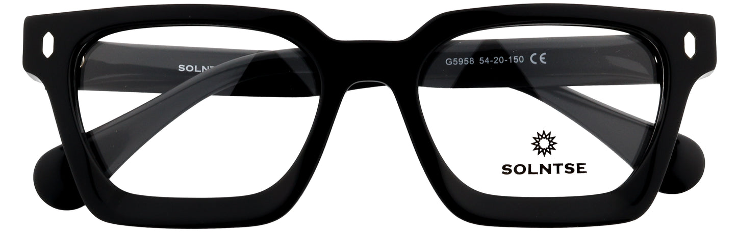 ST5959-C1-Handmade Bio Acetate-Midnight Black