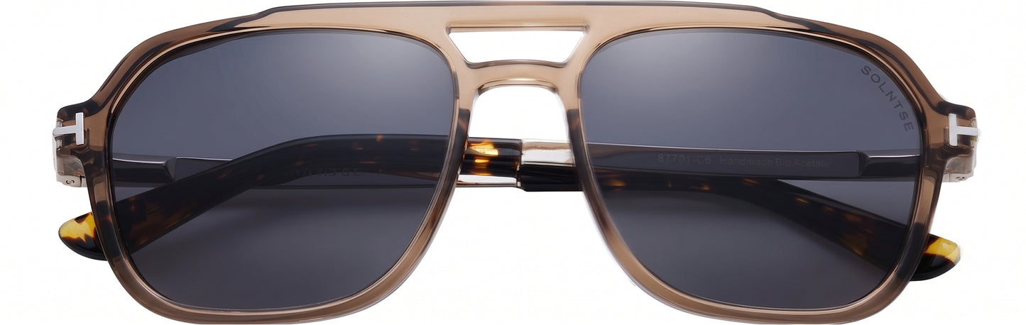 ST8701-C6-Handmade Bio Acetate-Smoked Champagne
