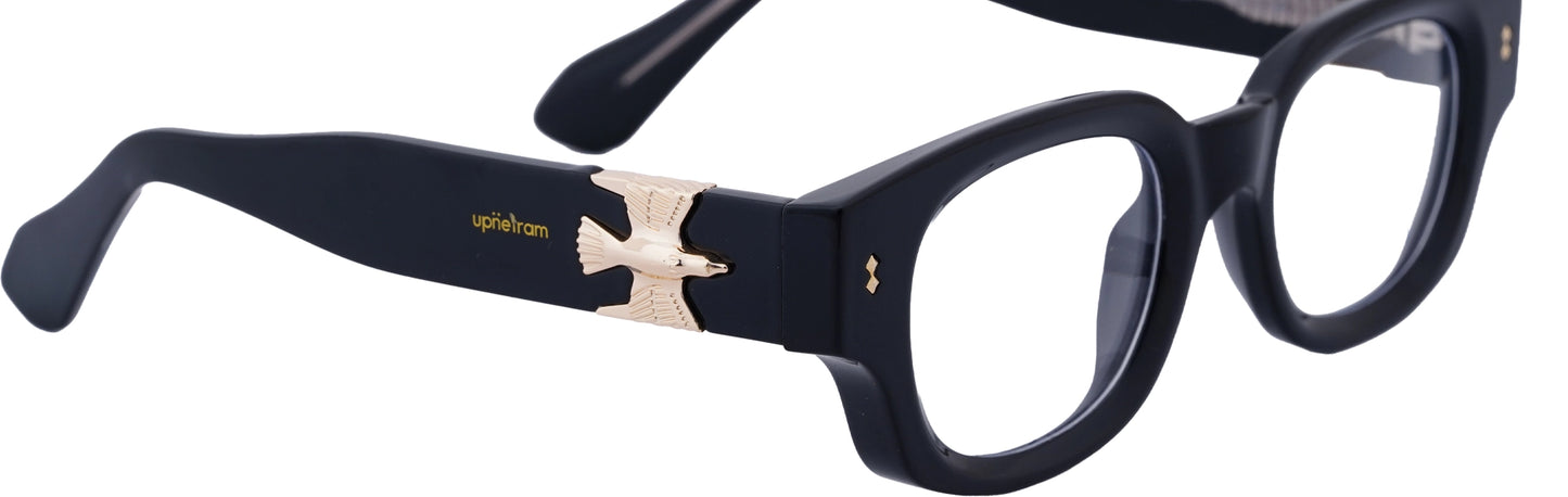 UP5024-C1-Handmade Mix Material-Midnight Black