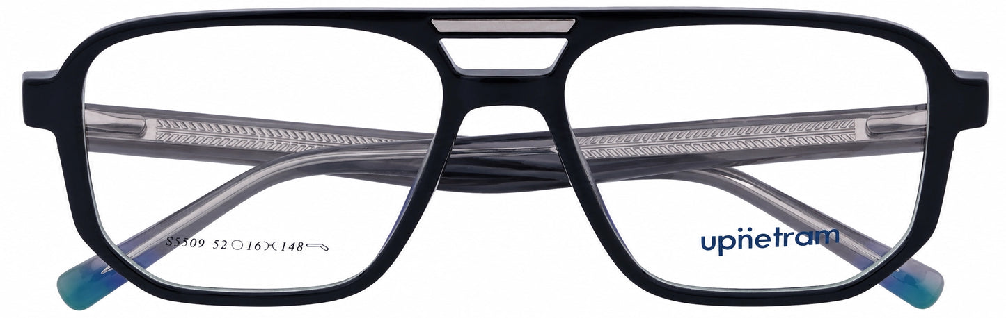 UP5509-C1-Handmade Mix Material-Midnight Black