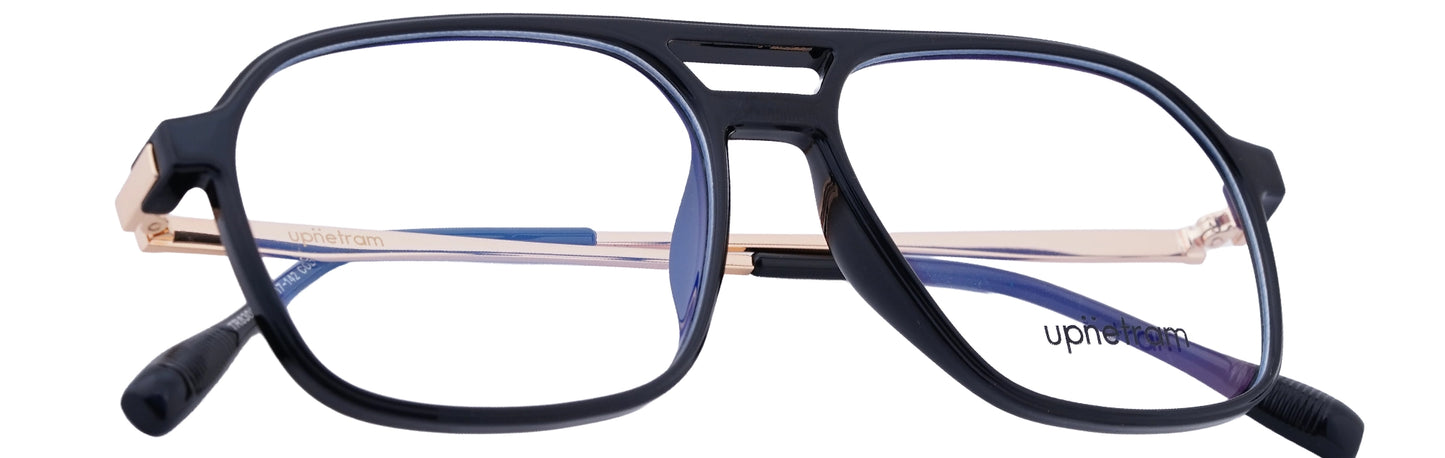 UP83092-C1-Handmade Mix Material-Midnight Black