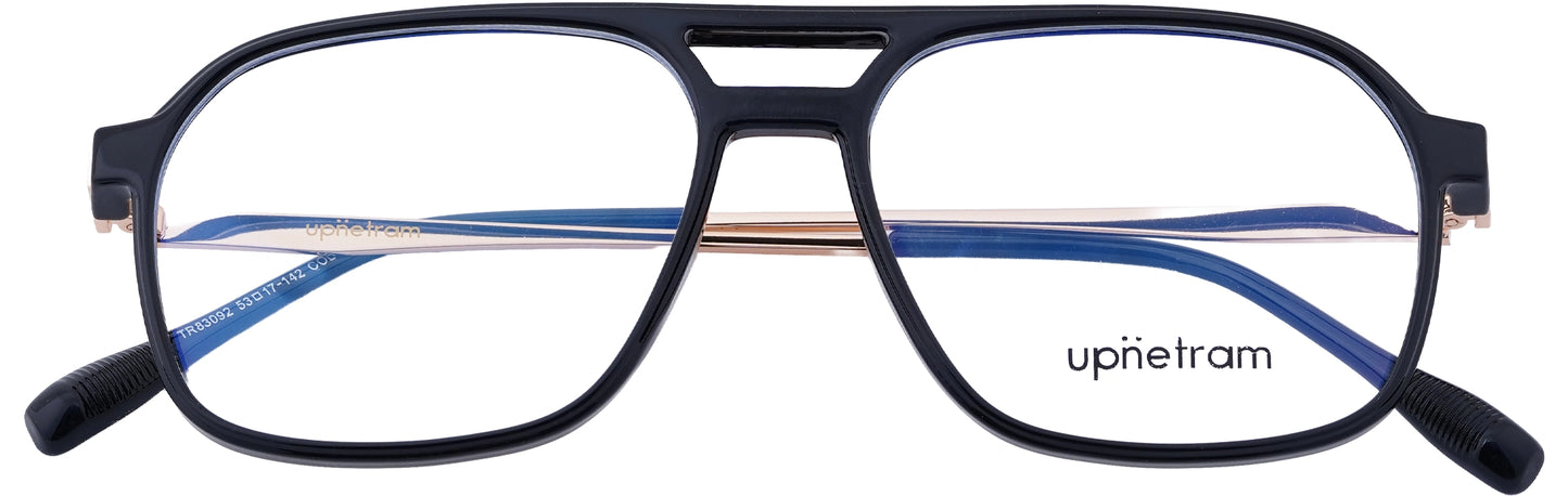 UP83092-C1-Handmade Mix Material-Midnight Black