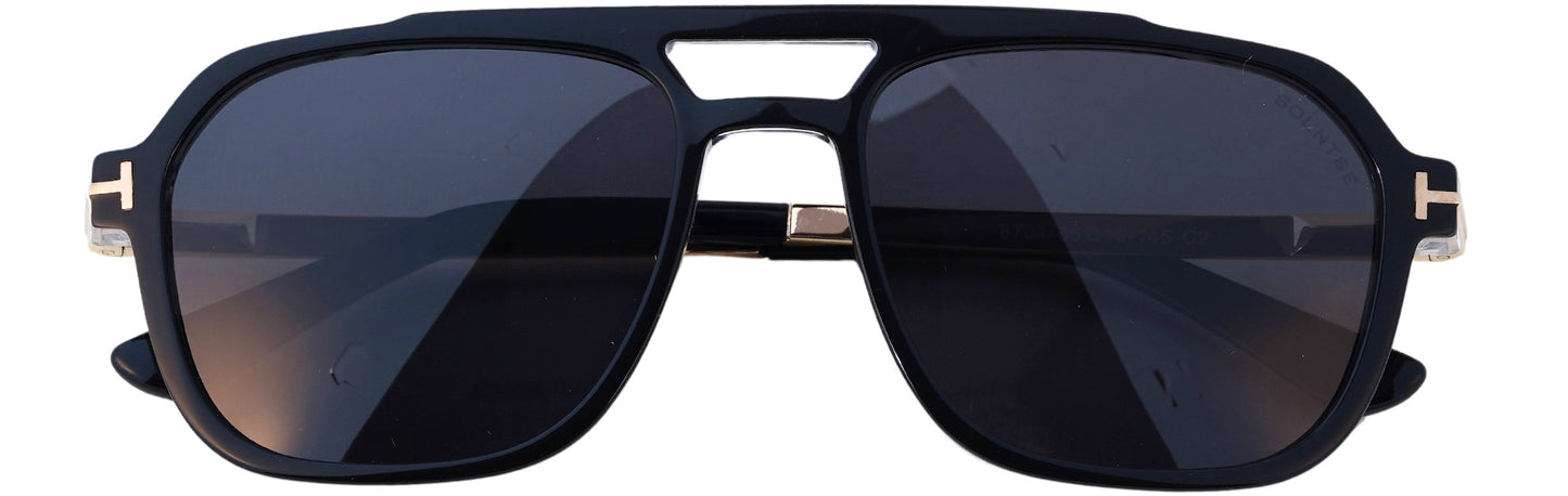 ST8701-C2-Handmade Bio Acetate-Eclipse Crystal Black