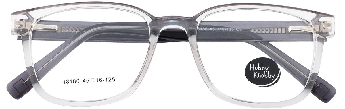 HK18186-C5-Handmade Mix Material-Crystal Grey - glassesbyahana.com