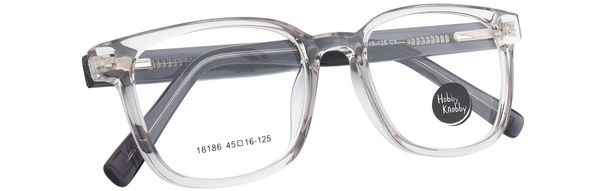 HK18186-C5-Handmade Mix Material-Crystal Grey - glassesbyahana.com