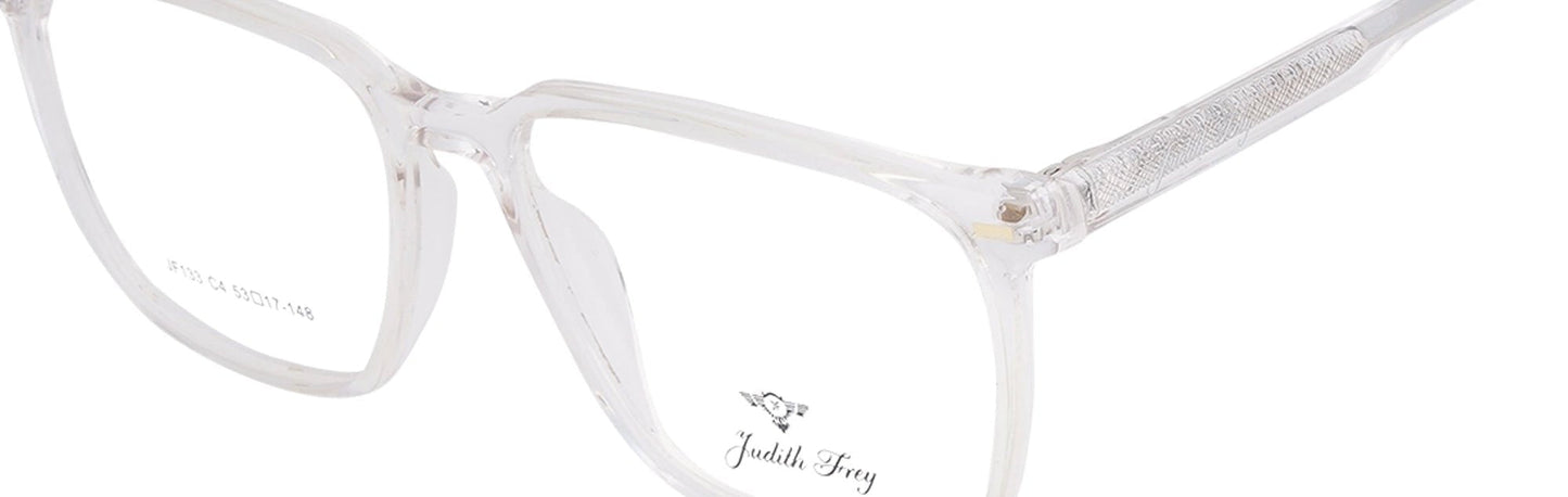 JF133 - C4 - Handmade Bio Acetate - Crystal Clear - glassesbyahana.com