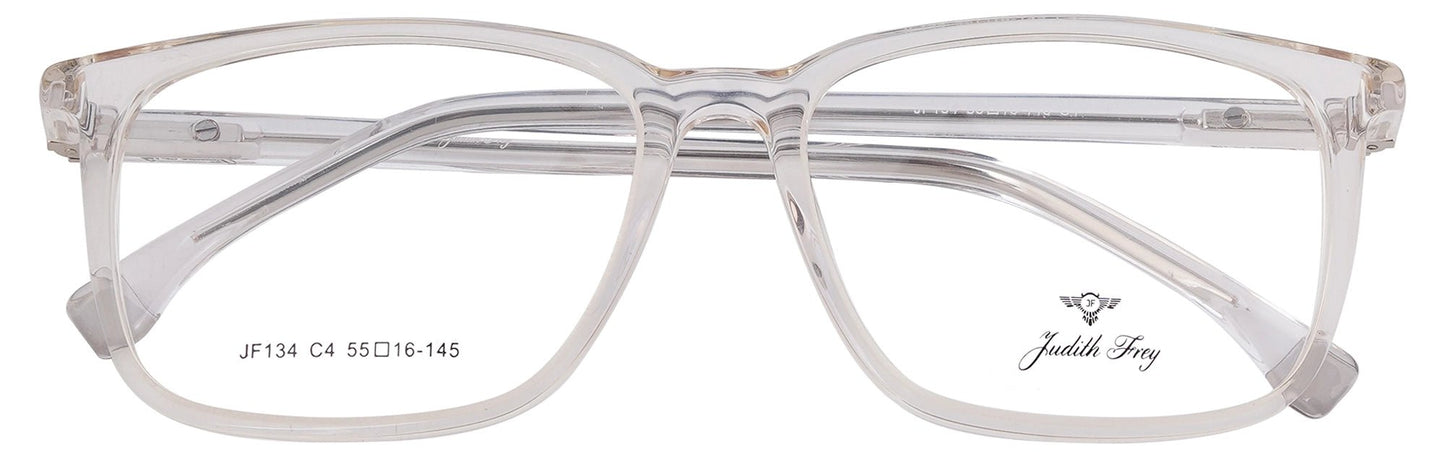 JF134 - C4 - Handmade Bio Acetate - Crystal Clear - glassesbyahana.com