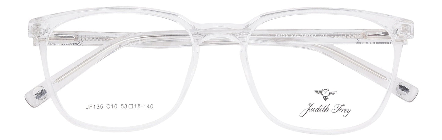 JF135 - C10 - Handmade Bio Acetate - Crystal Clear - glassesbyahana.com