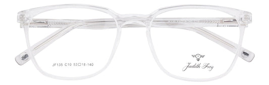 JF135 - C10 - Handmade Bio Acetate - Crystal Clear - glassesbyahana.com