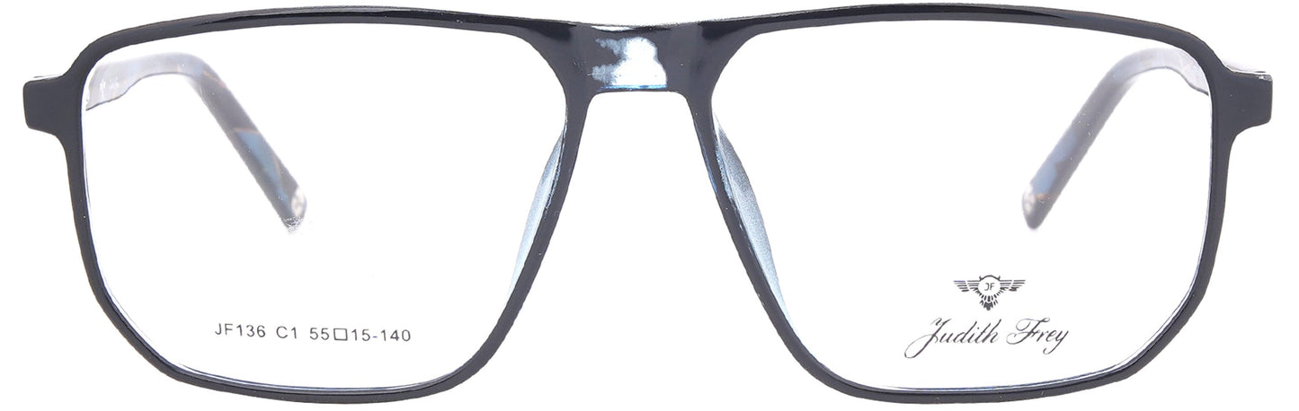 JF136 - C1 - Handmade Bio Acetate - Midnight Black - glassesbyahana.com