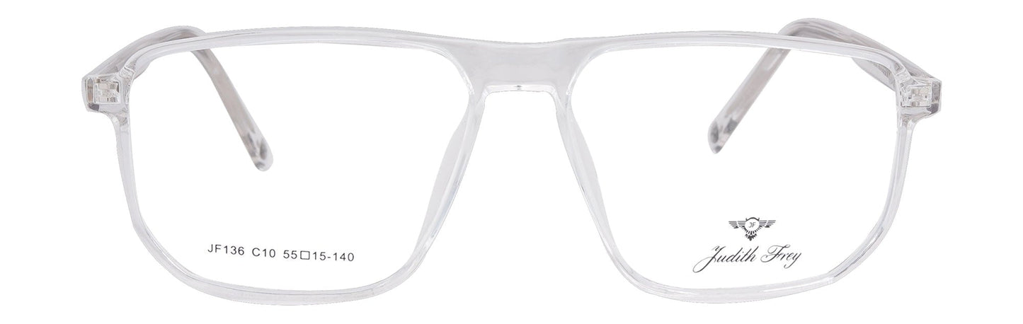 JF136 - C10 - Handmade Bio Acetate - Crystal Clear - glassesbyahana.com
