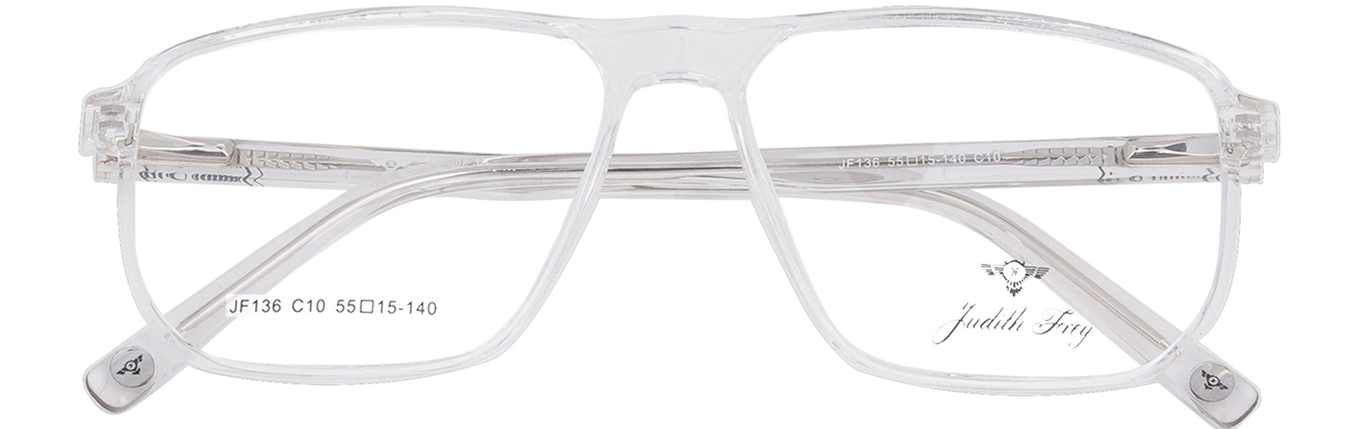 JF136 - C10 - Handmade Bio Acetate - Crystal Clear - glassesbyahana.com