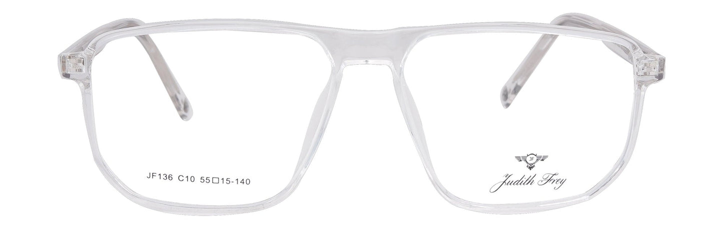 JF136 - C10 - Handmade Bio Acetate - Crystal Clear - glassesbyahana.com