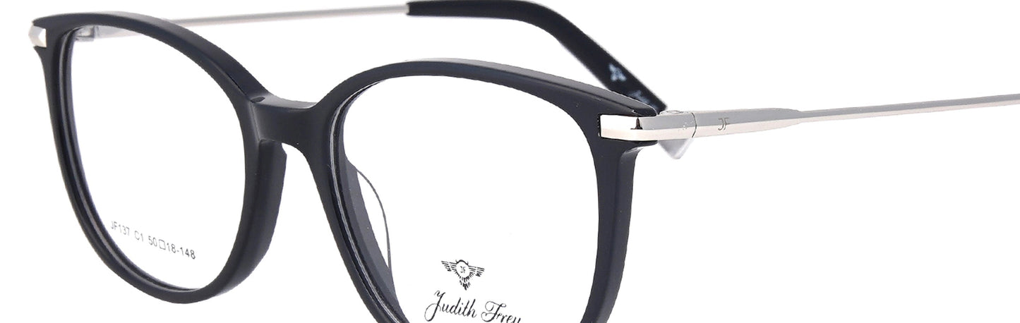 JF137 - C1 - Handmade Bio Acetate - Midnight Black - glassesbyahana.com