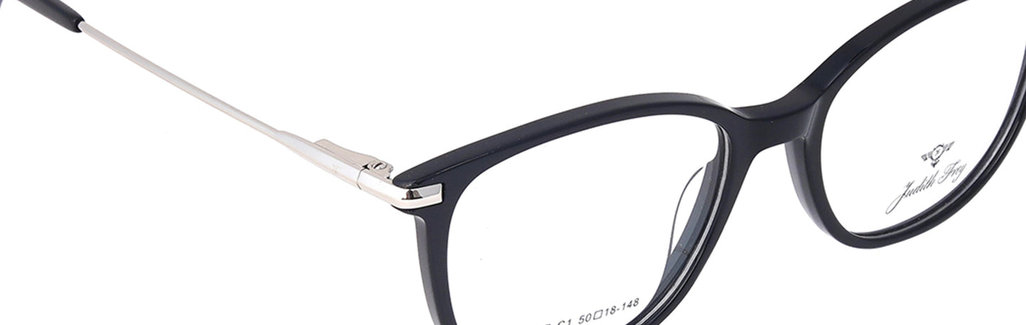 JF137 - C1 - Handmade Bio Acetate - Midnight Black - glassesbyahana.com