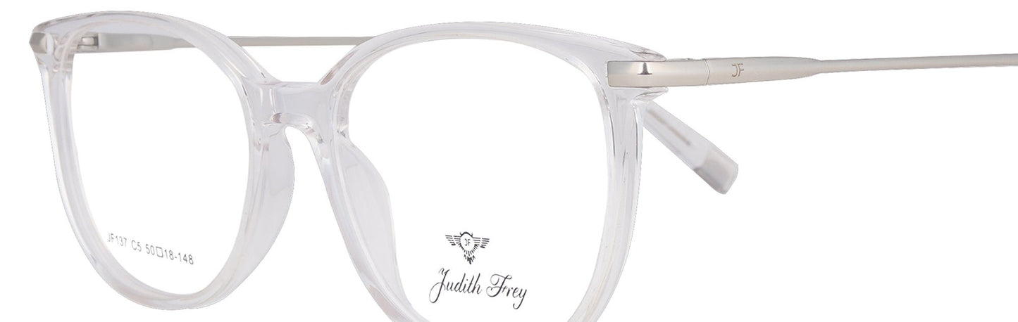 JF137 - C5 - Handmade Bio Acetate - Crystal Clear - glassesbyahana.com