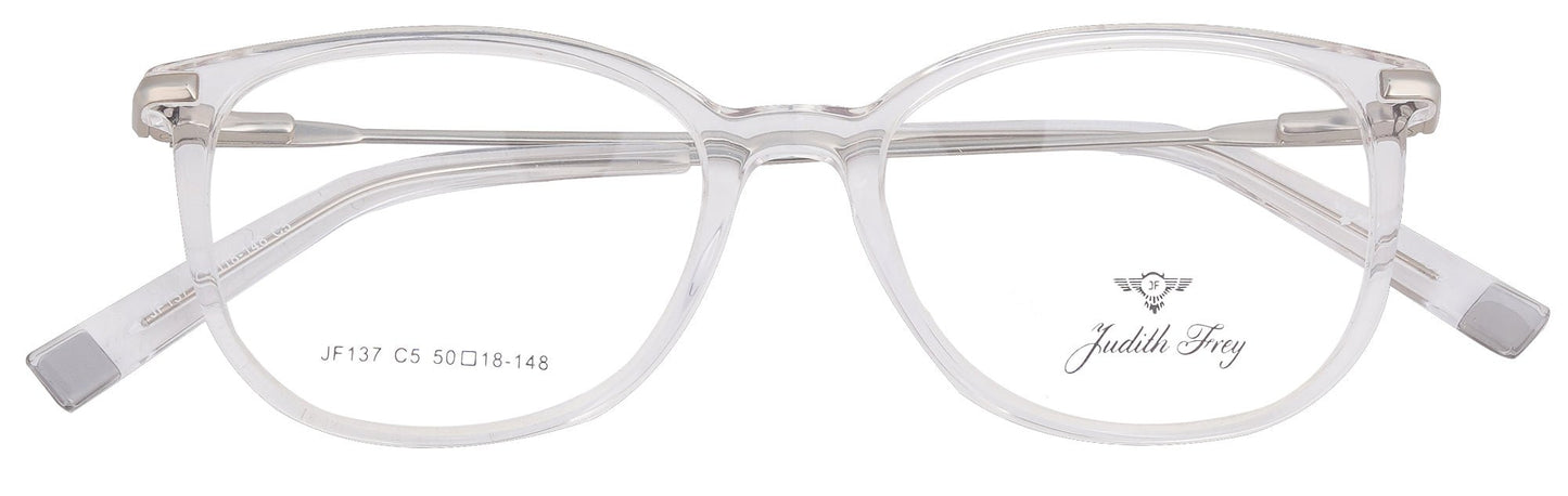 JF137 - C5 - Handmade Bio Acetate - Crystal Clear - glassesbyahana.com