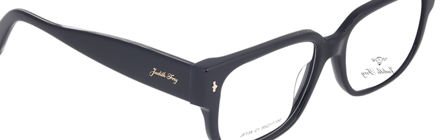 JF138 - C1 - Handmade Bio Acetate - Midnight Black - glassesbyahana.com