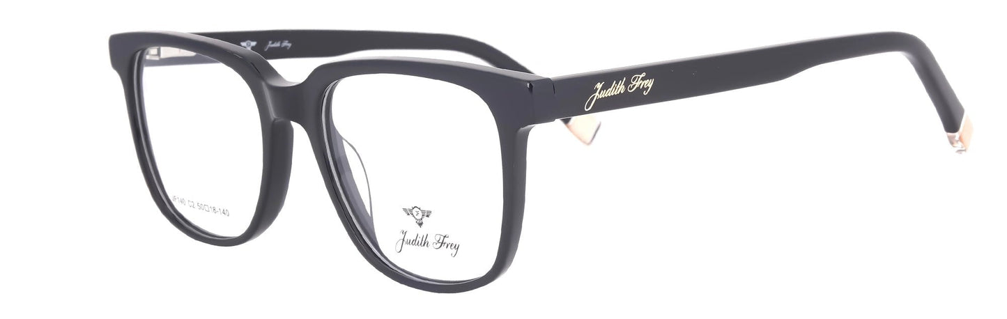 JF140 - C2 - Handmade Bio Acetate - Midnight Black - glassesbyahana.com