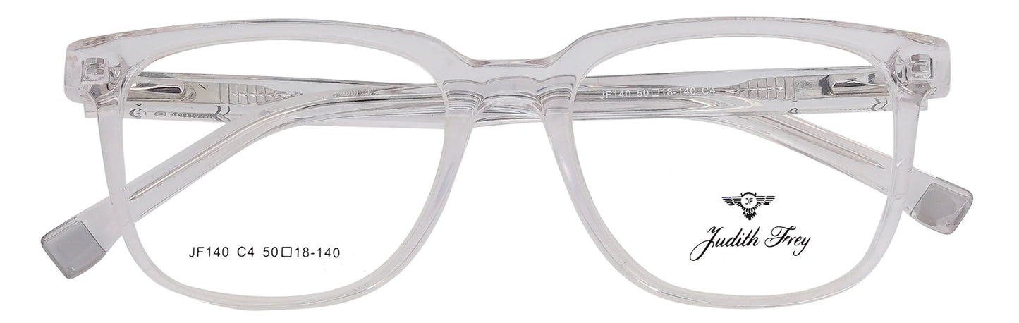 JF140-C4-Handmade Bio Acetate-Crystal Clear - glassesbyahana.com