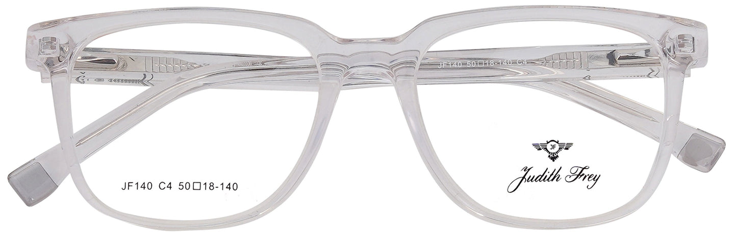 JF140 - C4 - Handmade Bio Acetate - Crystal Clear - glassesbyahana.com