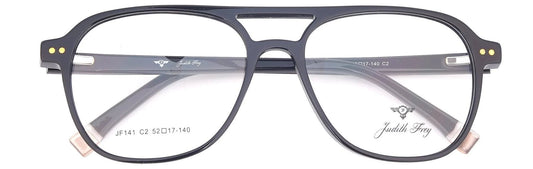 JF141-C2-Handmade Bio Acetate Midnight Black - glassesbyahana.com