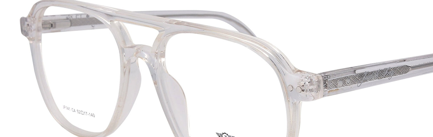 JF141 - C4 - Handmade Bio Acetate Crystal Clear - glassesbyahana.com