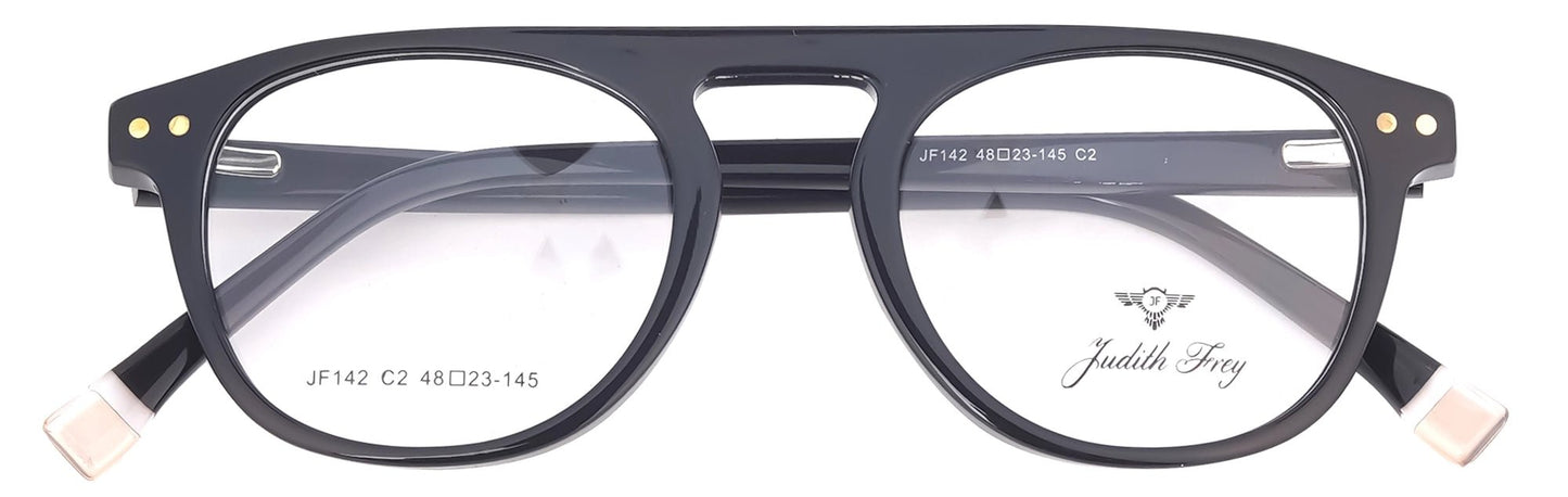 JF142 - C2 - Handmade Bio Acetate - Midnight Black - glassesbyahana.com