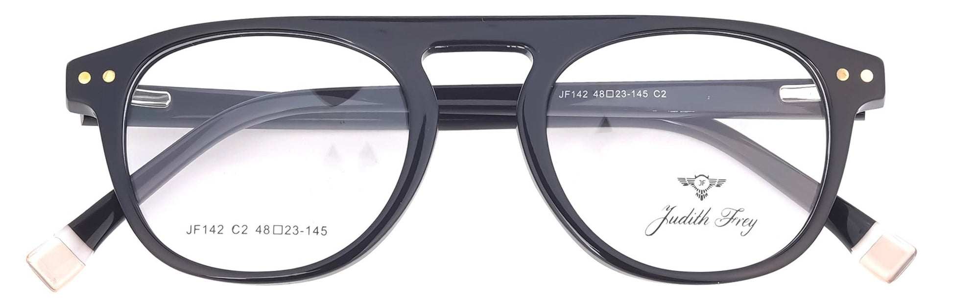 JF142 - C2 - Handmade Bio Acetate - Midnight Black - glassesbyahana.com