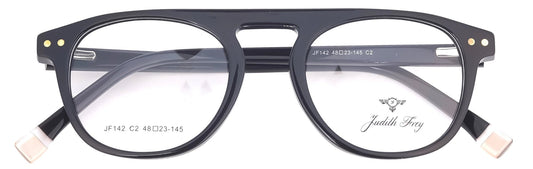 JF142 - C2 - Handmade Bio Acetate - Midnight Black - glassesbyahana.com