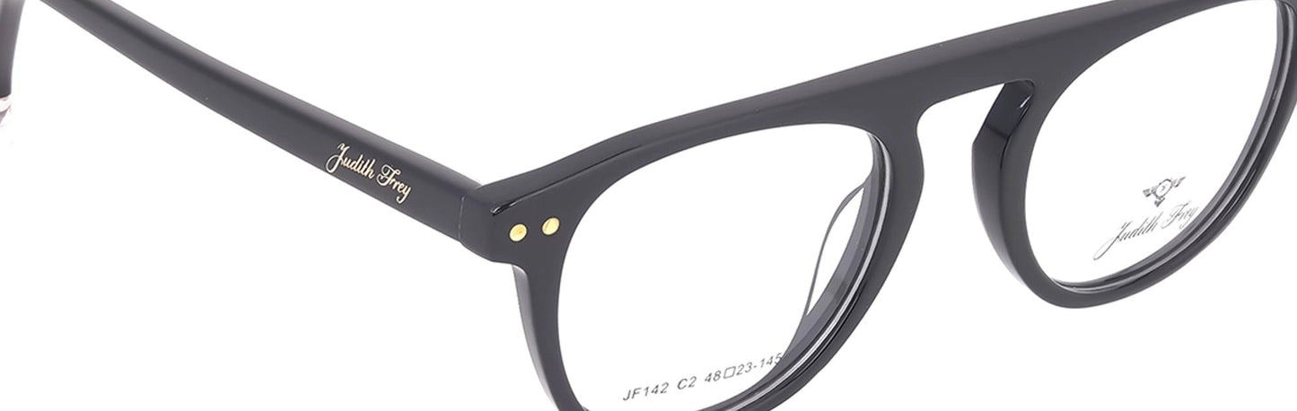 JF142 - C2 - Handmade Bio Acetate - Midnight Black - glassesbyahana.com