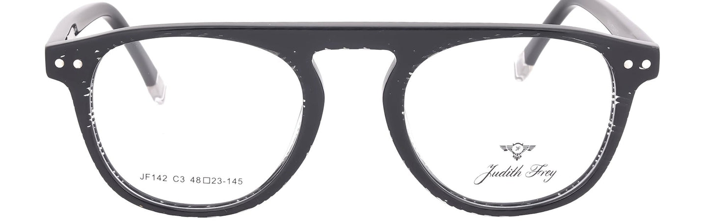 JF142 - C3 - Handmade Bio Acetate - Midnight Black - glassesbyahana.com