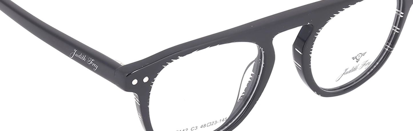JF142 - C3 - Handmade Bio Acetate - Midnight Black - glassesbyahana.com