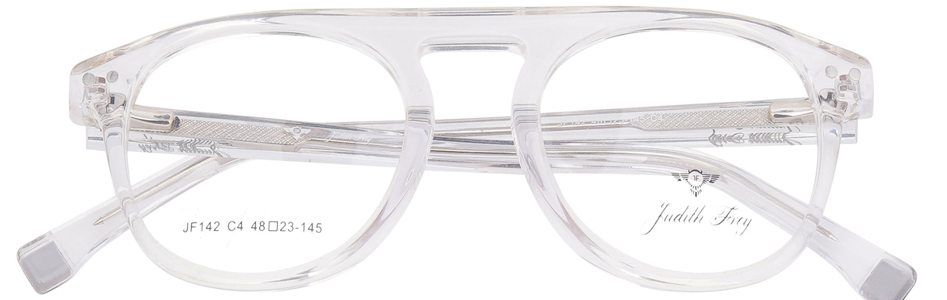 JF142 - C4 - Handmade Bio Acetate - Crystal Clear - glassesbyahana.com