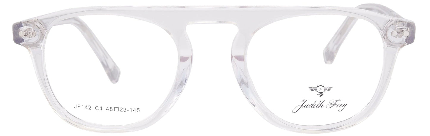 JF142 - C4 - Handmade Bio Acetate - Crystal Clear - glassesbyahana.com