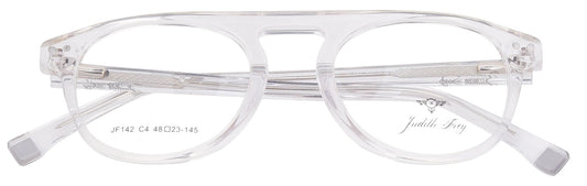 JF142 - C4 - Handmade Bio Acetate - Crystal Clear - glassesbyahana.com