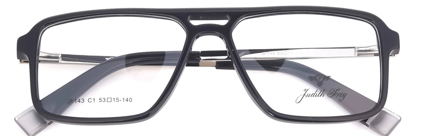 JF143 - C1 - Handmade Bio Acetate - Midnight Black - glassesbyahana.com