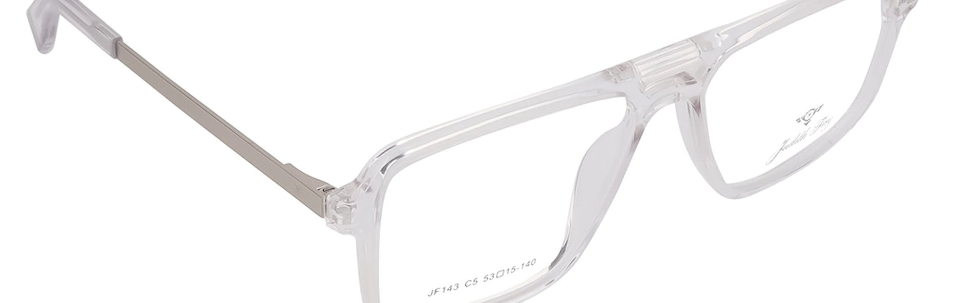 JF143 - C5 - Handmade Bio Acetate - Crystal Clear - glassesbyahana.com